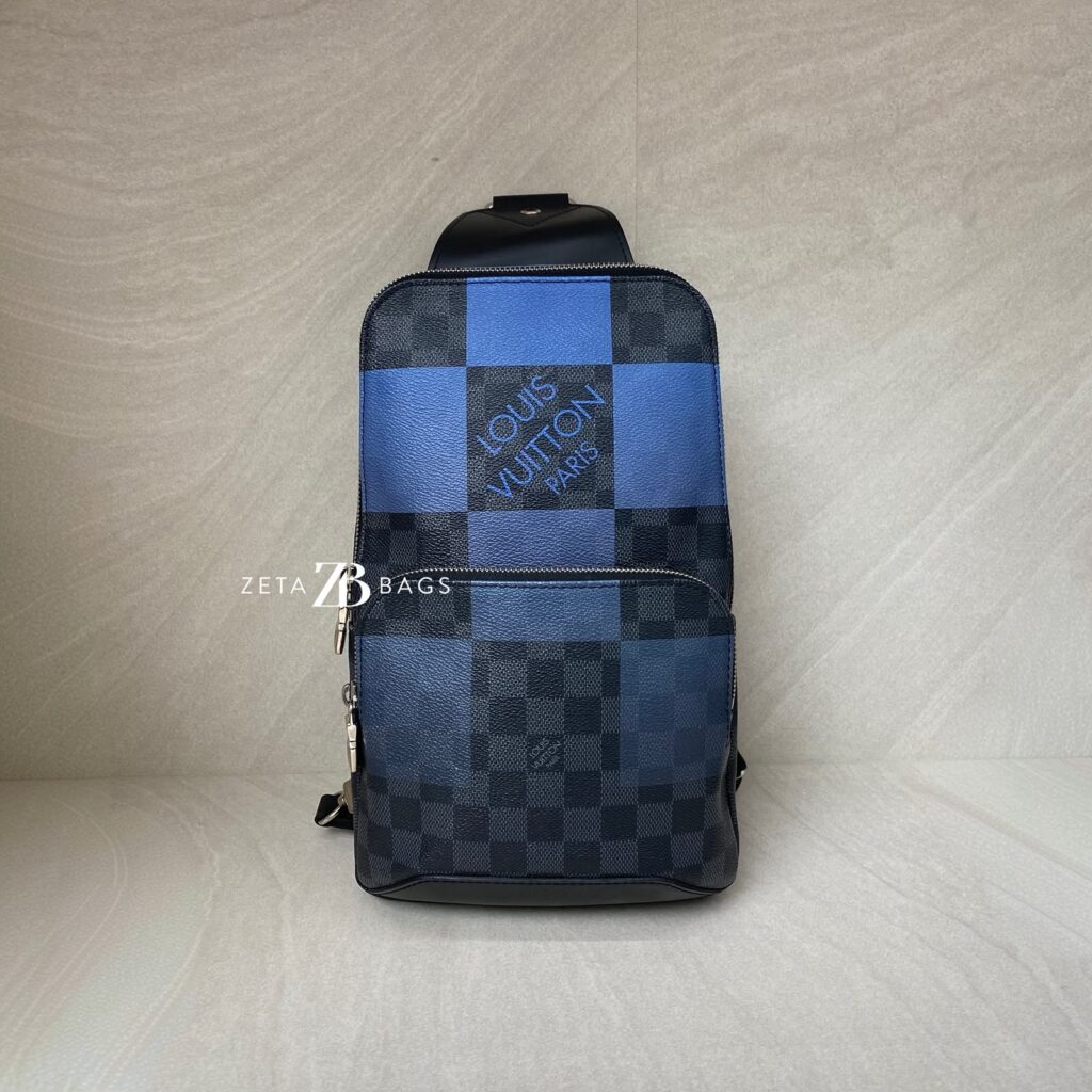Louis Vuitton Avenue Sling Bag Damier Graphite Blue SHW