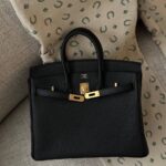 Hermes B25 Black Togo GHW