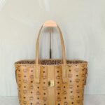 MCM Reversible Tote Bag Monogram Cognac