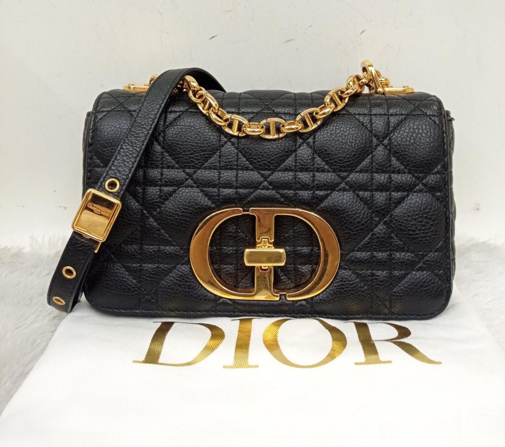 Dior Caro Small Supple Cannage Black GHW