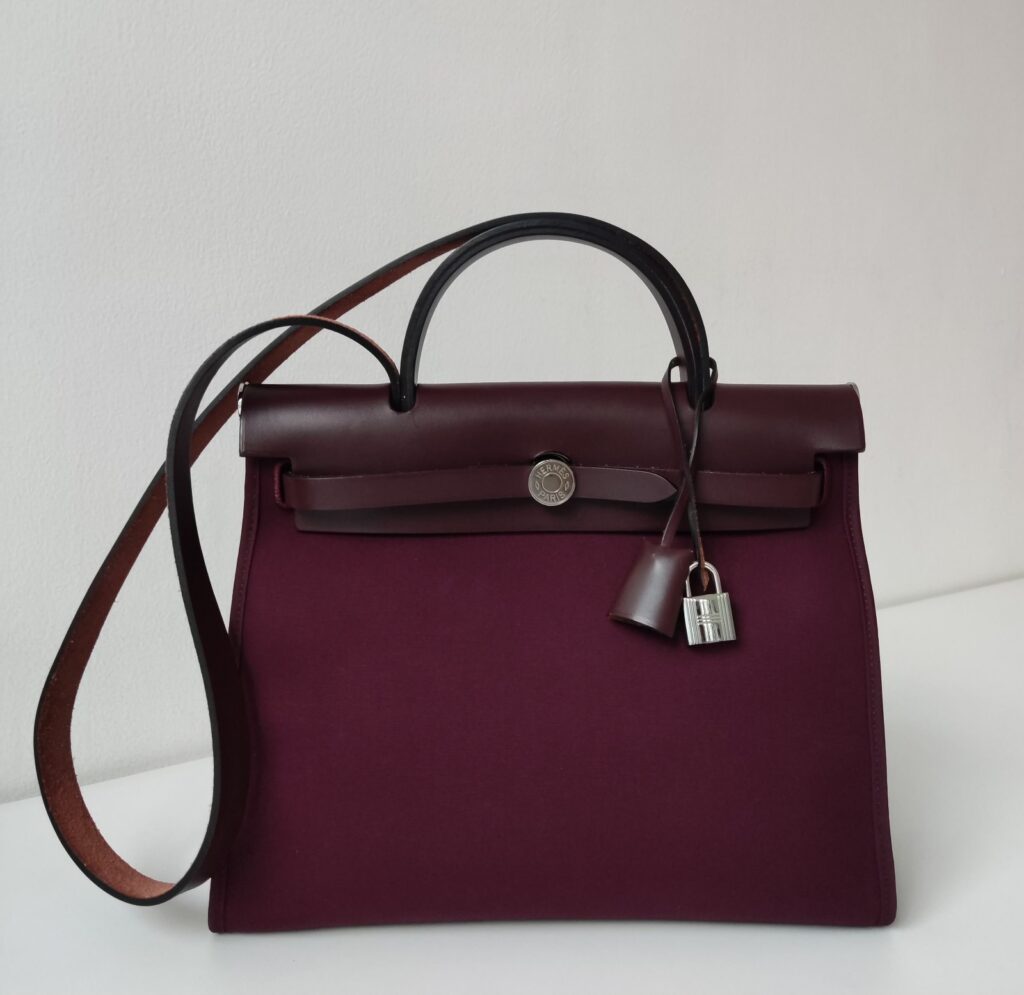 Hermes Herbag 31 Prune/Rouge Sellier PHW
