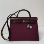 Hermes Herbag 31 Prune/Rouge Sellier PHW