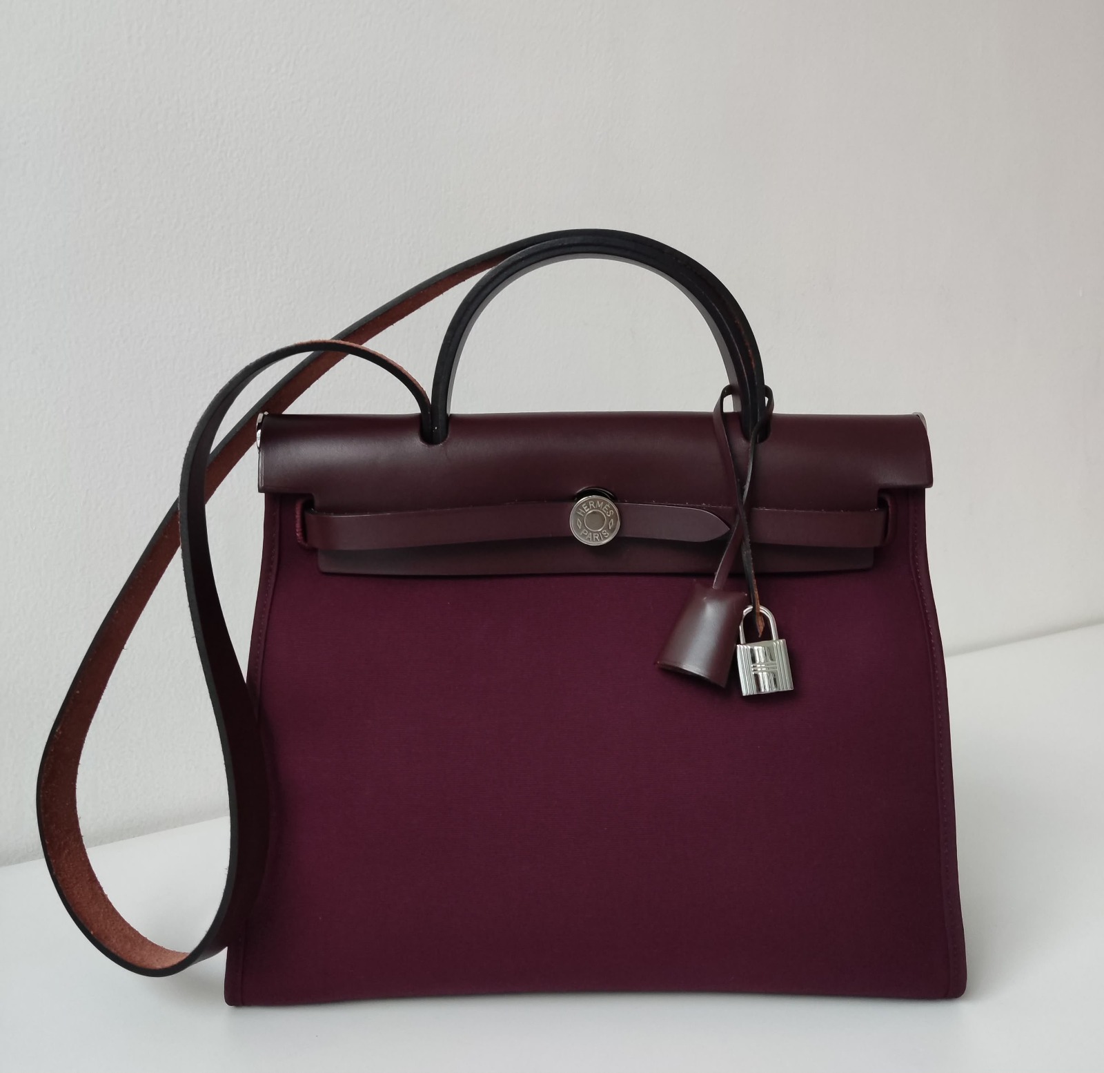 Hermes Herbag 31 Prune/Rouge Sellier PHW