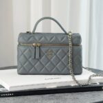 Chanel Vanity Clutch Caviar Grey GHW
