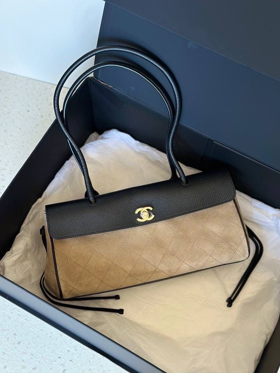 Chanel East West Suede Brown