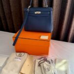 Hermes Kelly 25 Togo Blue Sapphire PHW