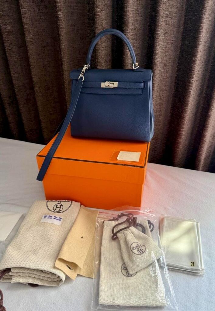 Hermes Kelly 25 Togo Blue Sapphire PHW