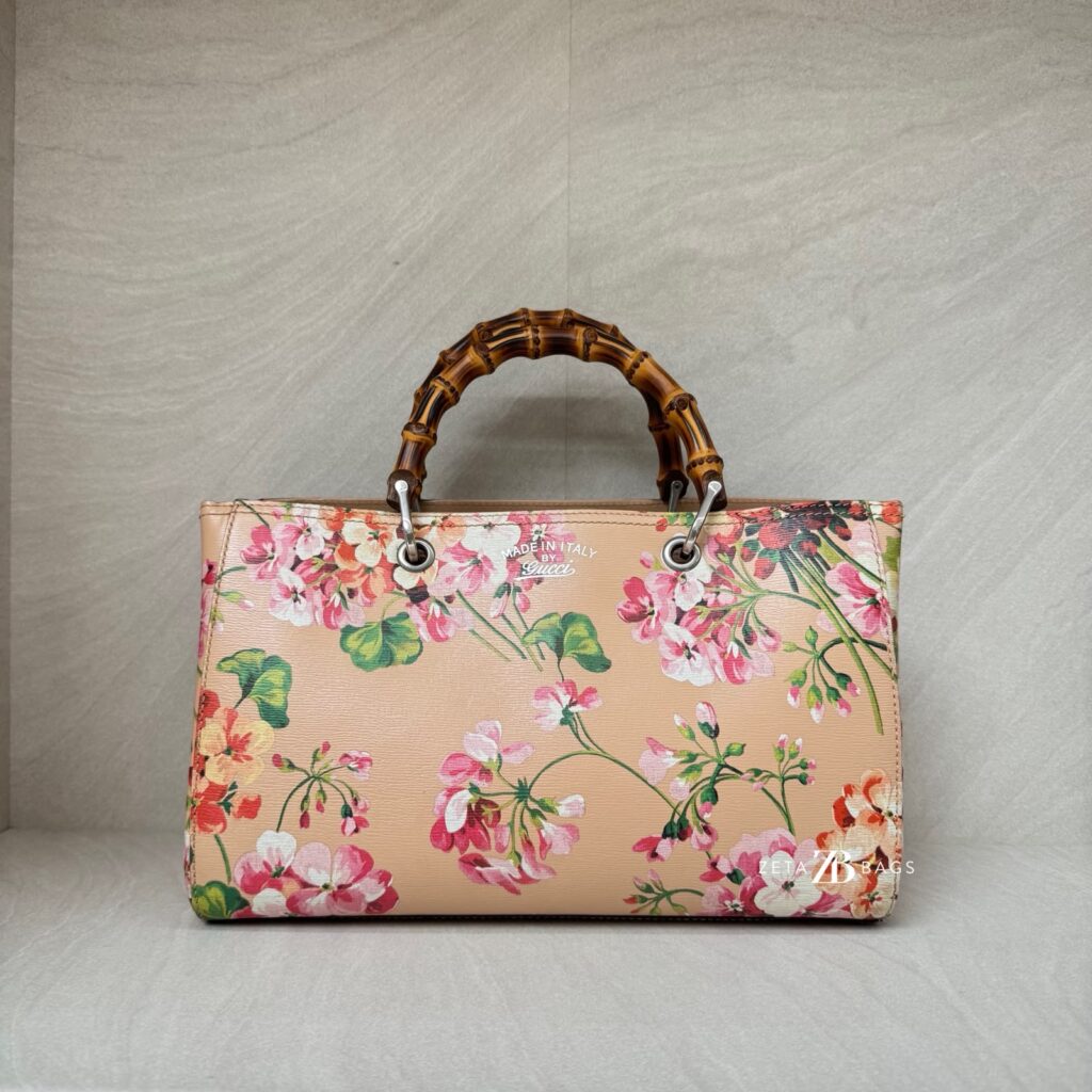 Gucci Blooms bamboo Shopper Tote Nude SHW
