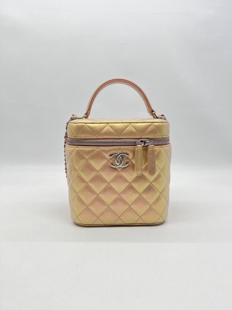 Chanel Vanity Case Iridescent Calfskin Pink Small SHW