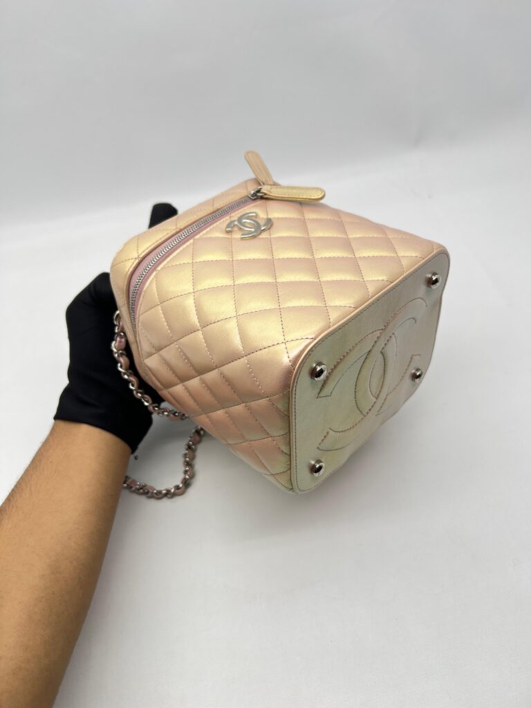 Chanel Vanity Case Iridescent Calfskin Pink Small SHW