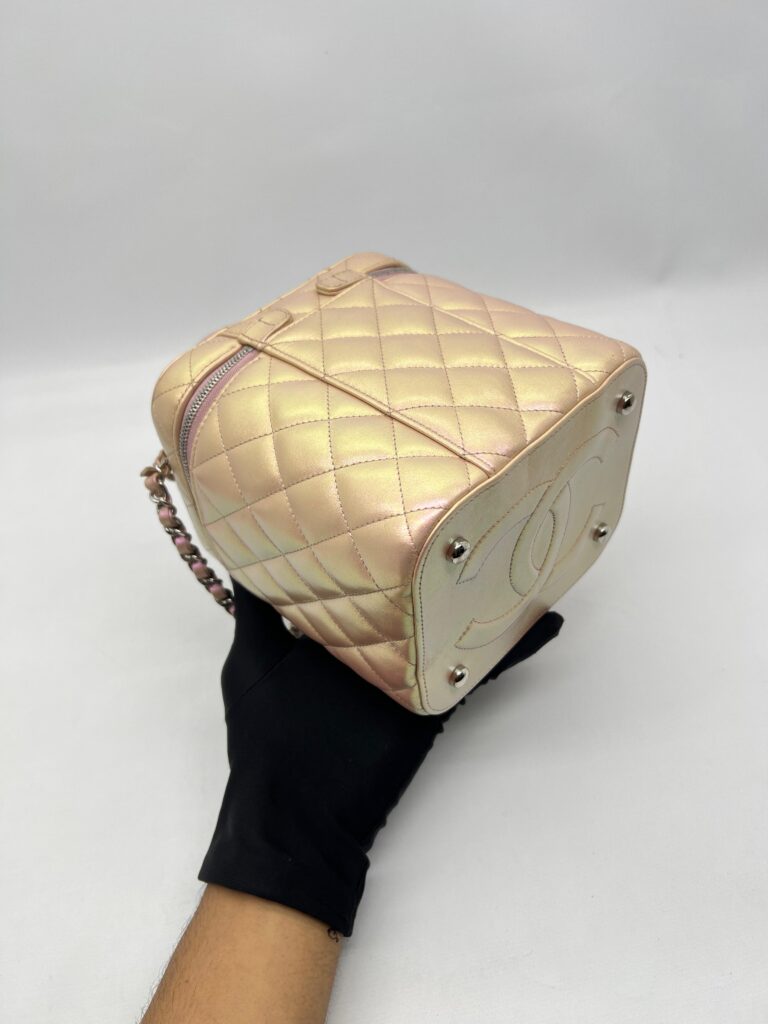 Chanel Vanity Case Iridescent Calfskin Pink Small SHW