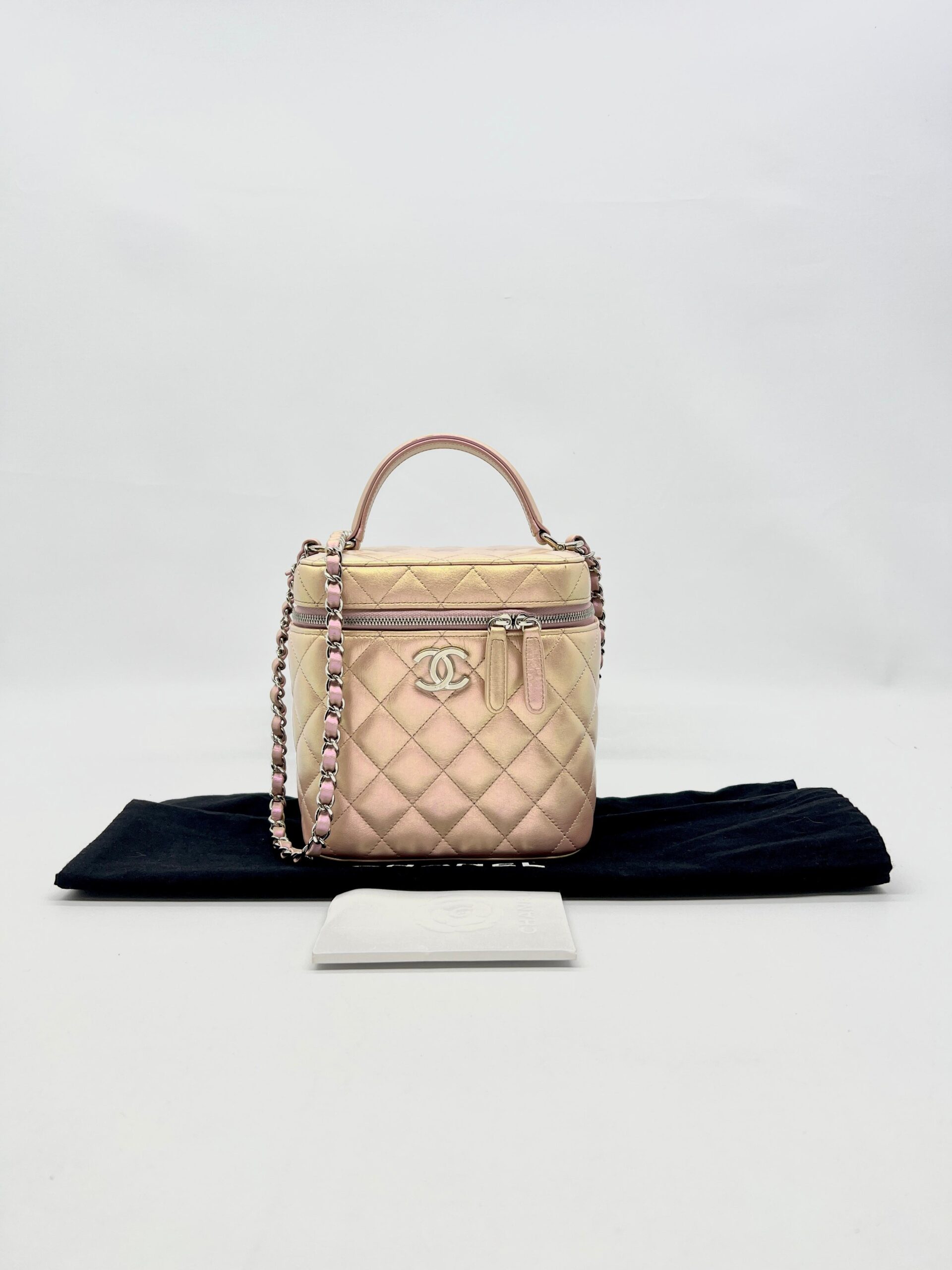 Chanel Vanity Case Iridescent Calfskin Pink Small SHW