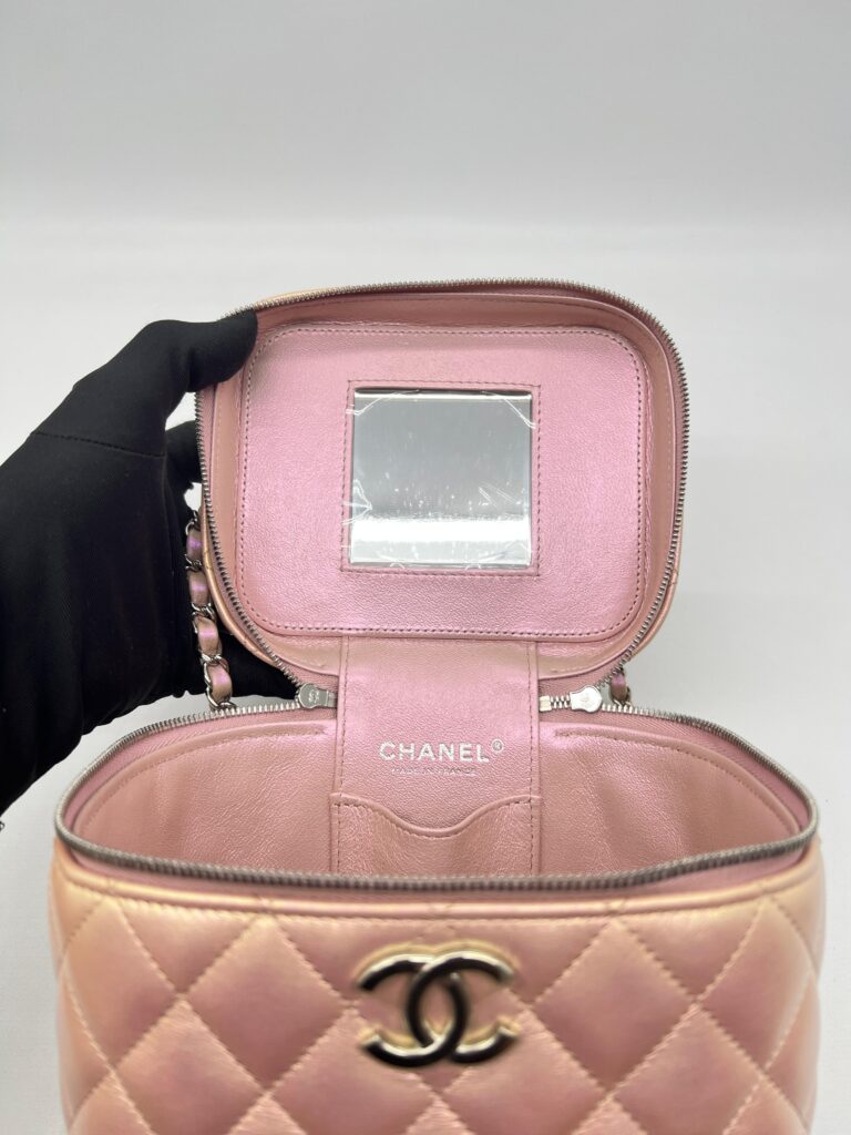 Chanel Vanity Case Iridescent Calfskin Pink Small SHW