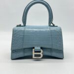 Balenciaga Hourglass XS Top Handle Blue Grey SHW