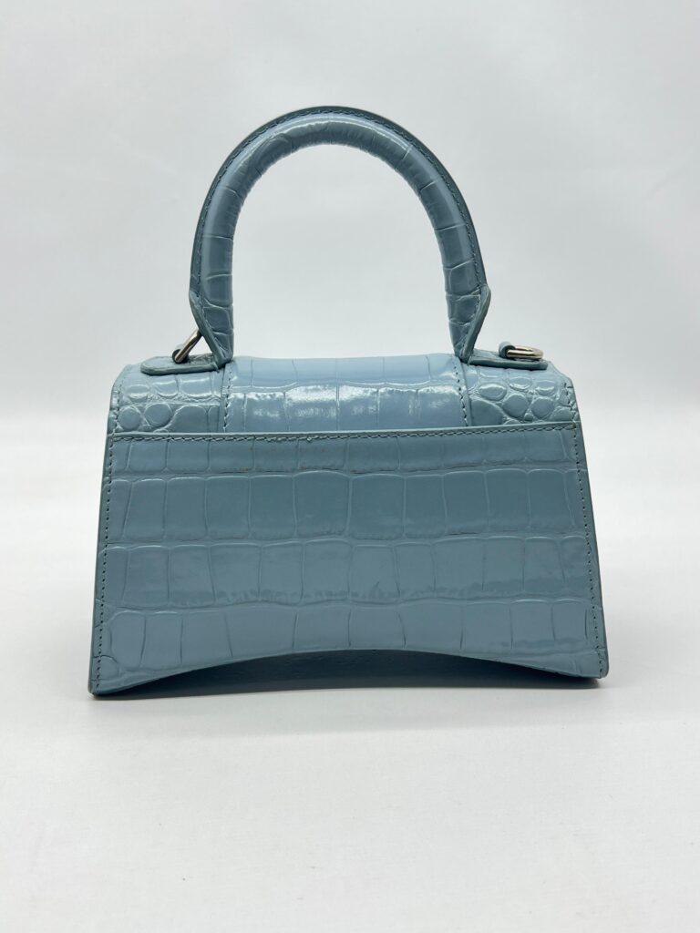 Balenciaga Hourglass XS Top Handle Blue Grey SHW