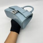 Balenciaga Hourglass XS Top Handle Blue Grey SHW