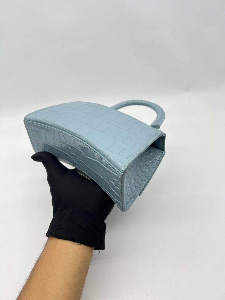 Balenciaga Hourglass XS Top Handle Blue Grey SHW