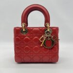 Dior Lady Dior Small Lambskin Red GHW