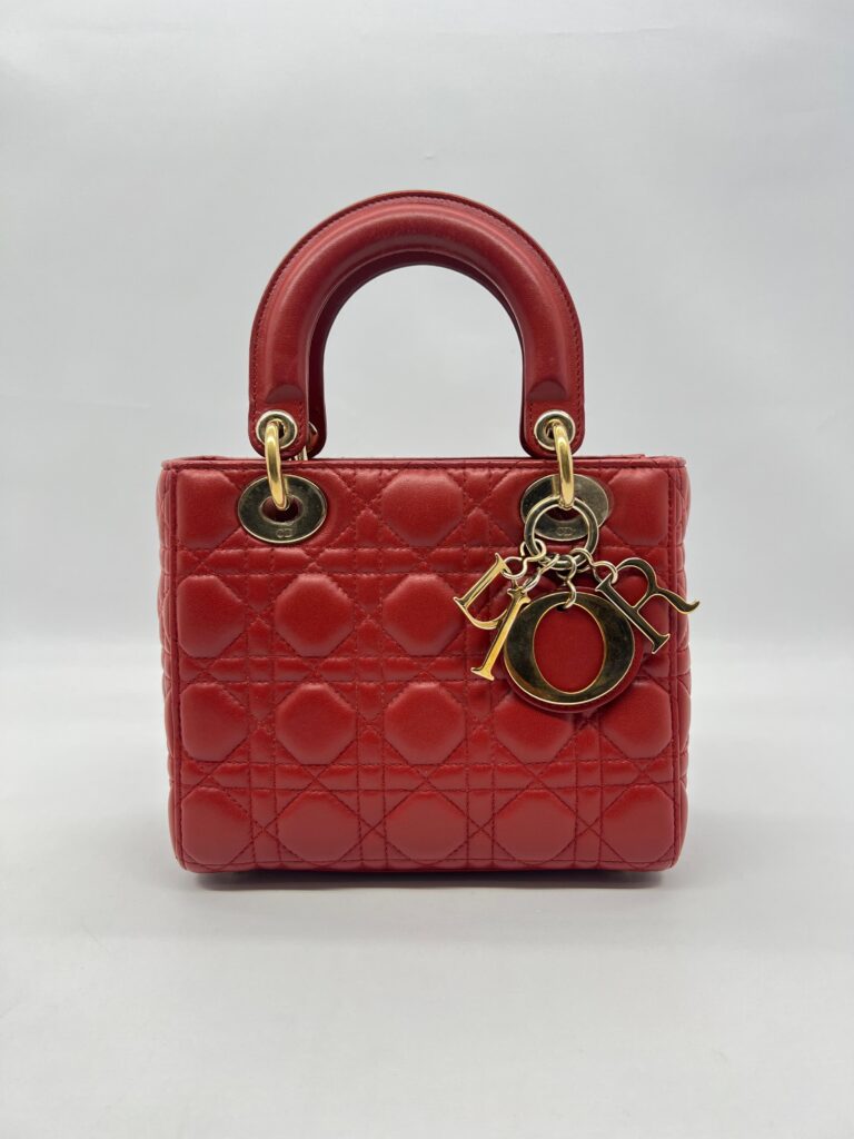 Dior Lady Dior Small Lambskin Red GHW