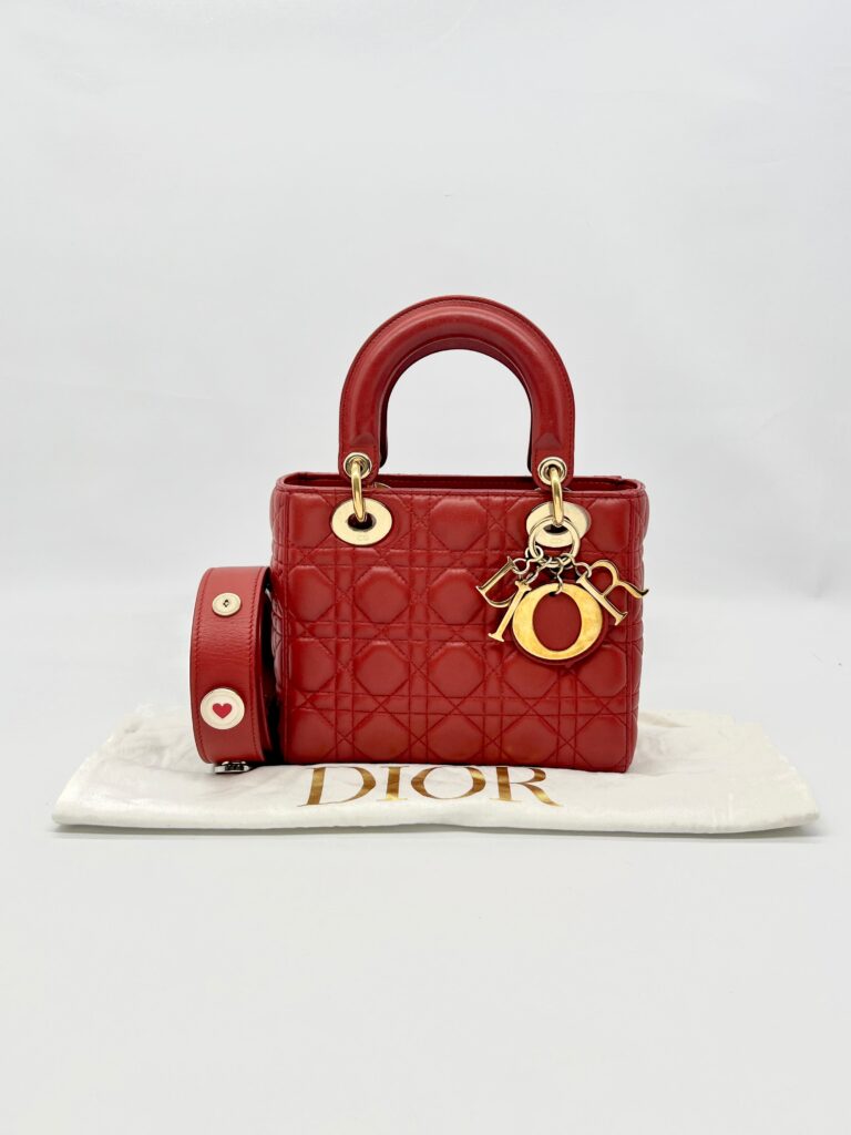 Dior Lady Dior Small Lambskin Red GHW