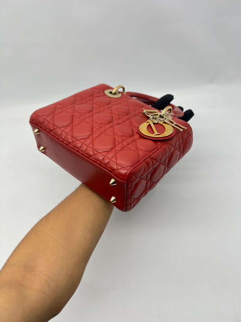 Dior Lady Dior Small Lambskin Red GHW