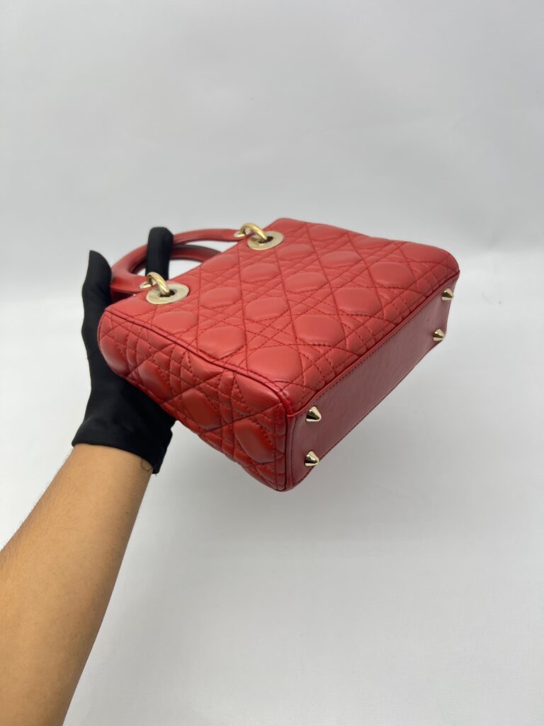 Dior Lady Dior Small Lambskin Red GHW