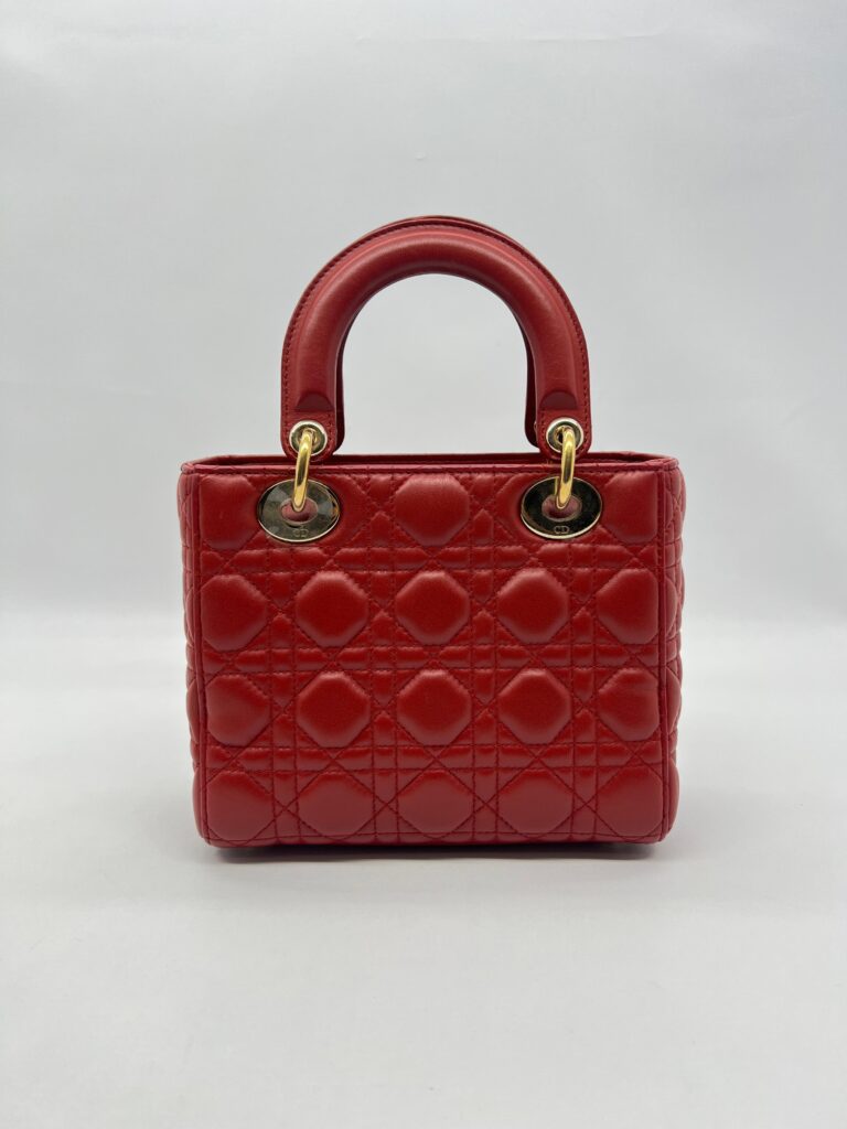 Dior Lady Dior Small Lambskin Red GHW