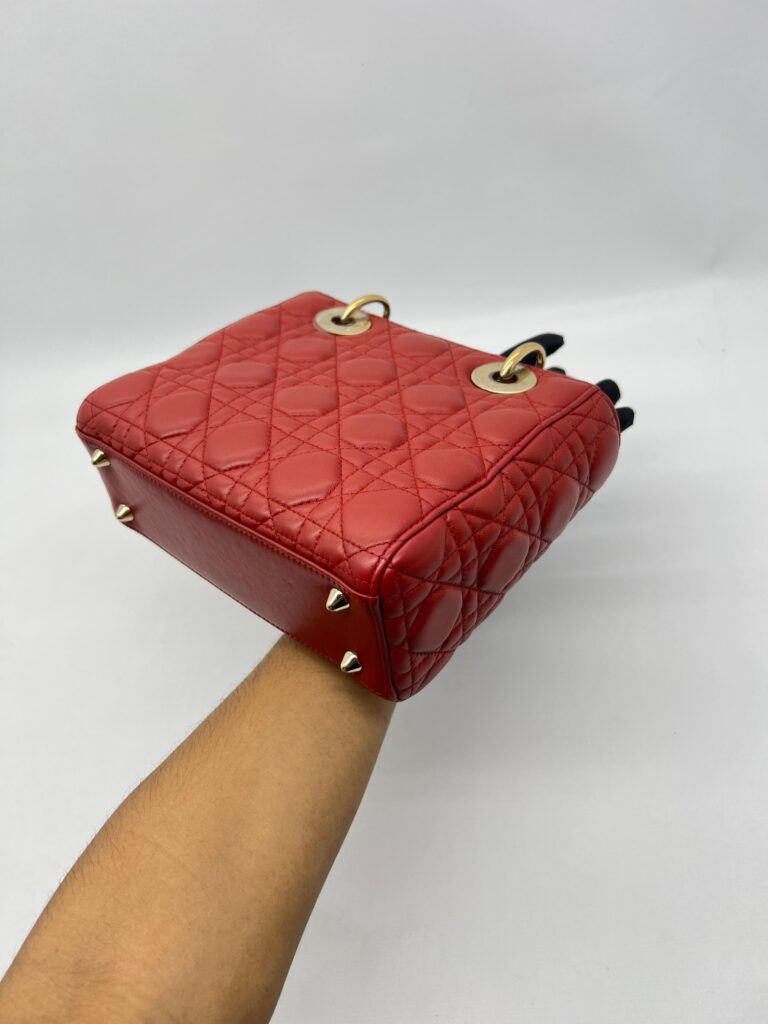 Dior Lady Dior Small Lambskin Red GHW