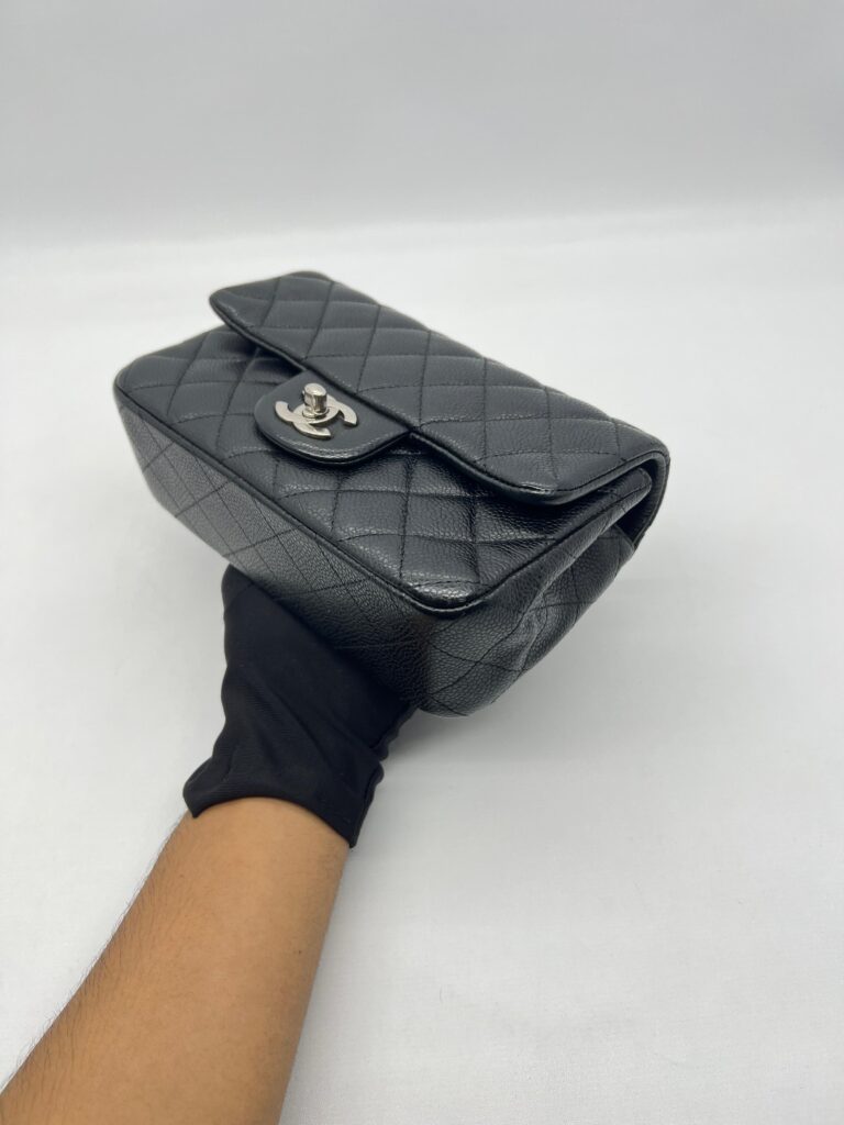 Chenel Mini Rectangular Caviar Black SHW