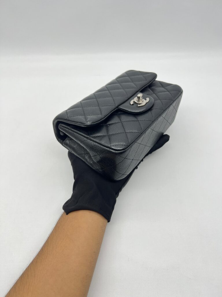Chenel Mini Rectangular Caviar Black SHW