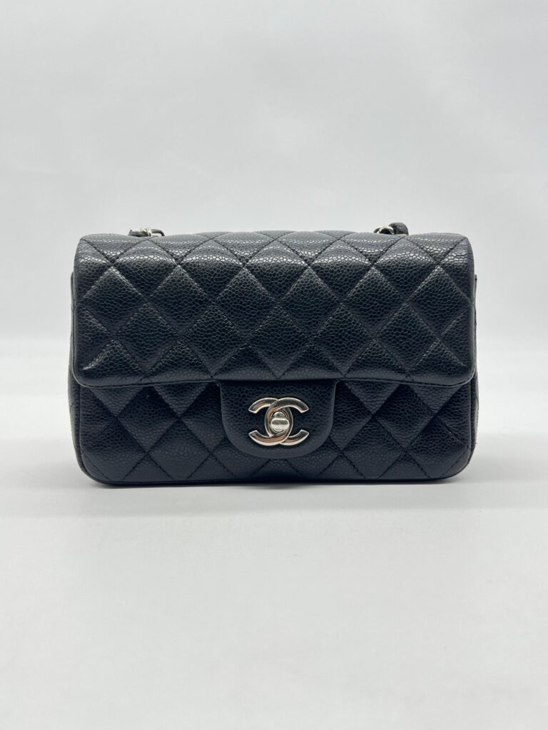 Chenel Mini Rectangular Caviar Black SHW