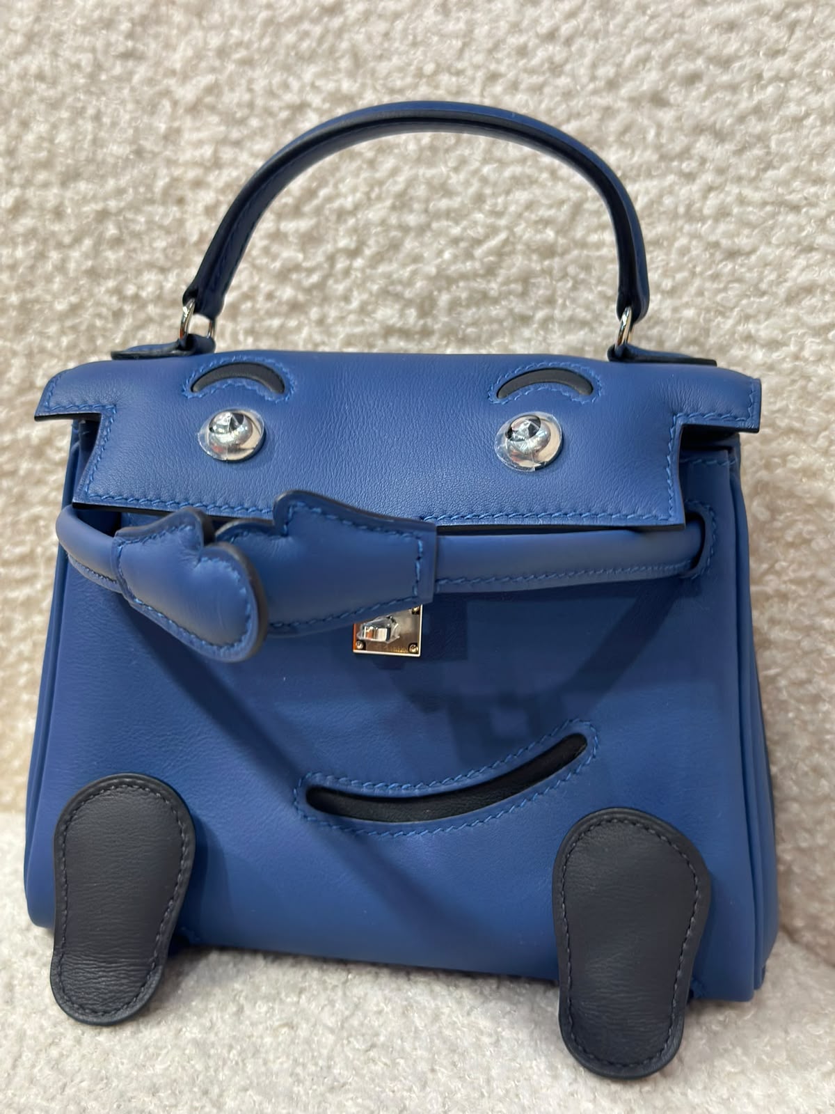 Hermes Kelly Doll Blue Tie