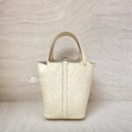 Hermes Pico 18 Parchemin Ostrich PHW