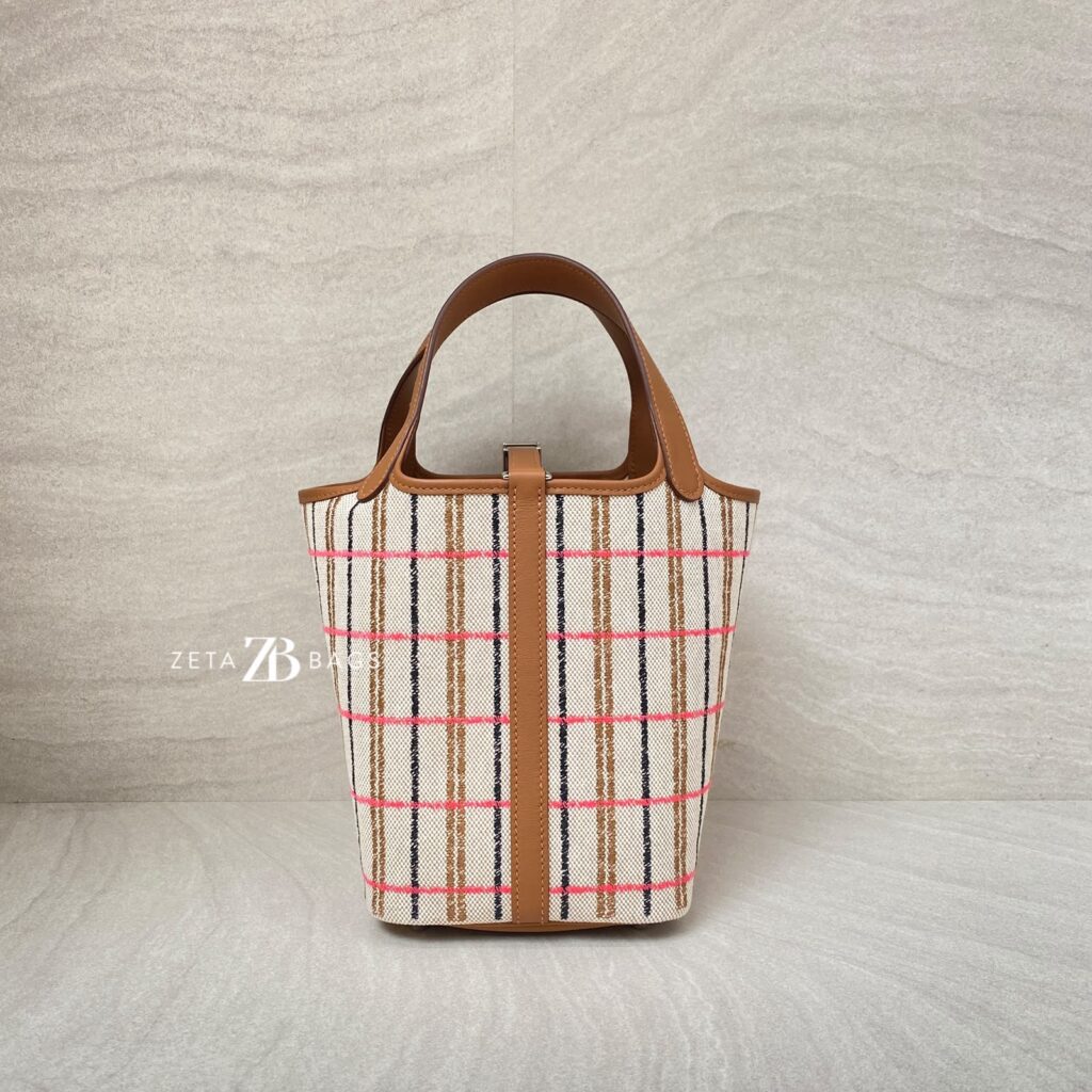 Hermes Pico 18 Couvertere Toile Ecru Canvas Gold PHW