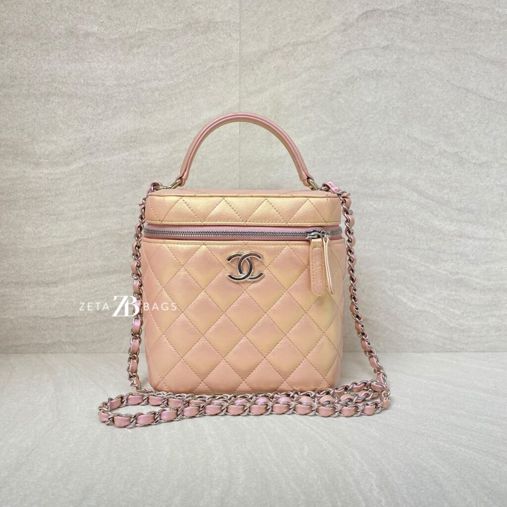 Chanel Vanity Case Iridescent Calfskin Pink Small SHW
