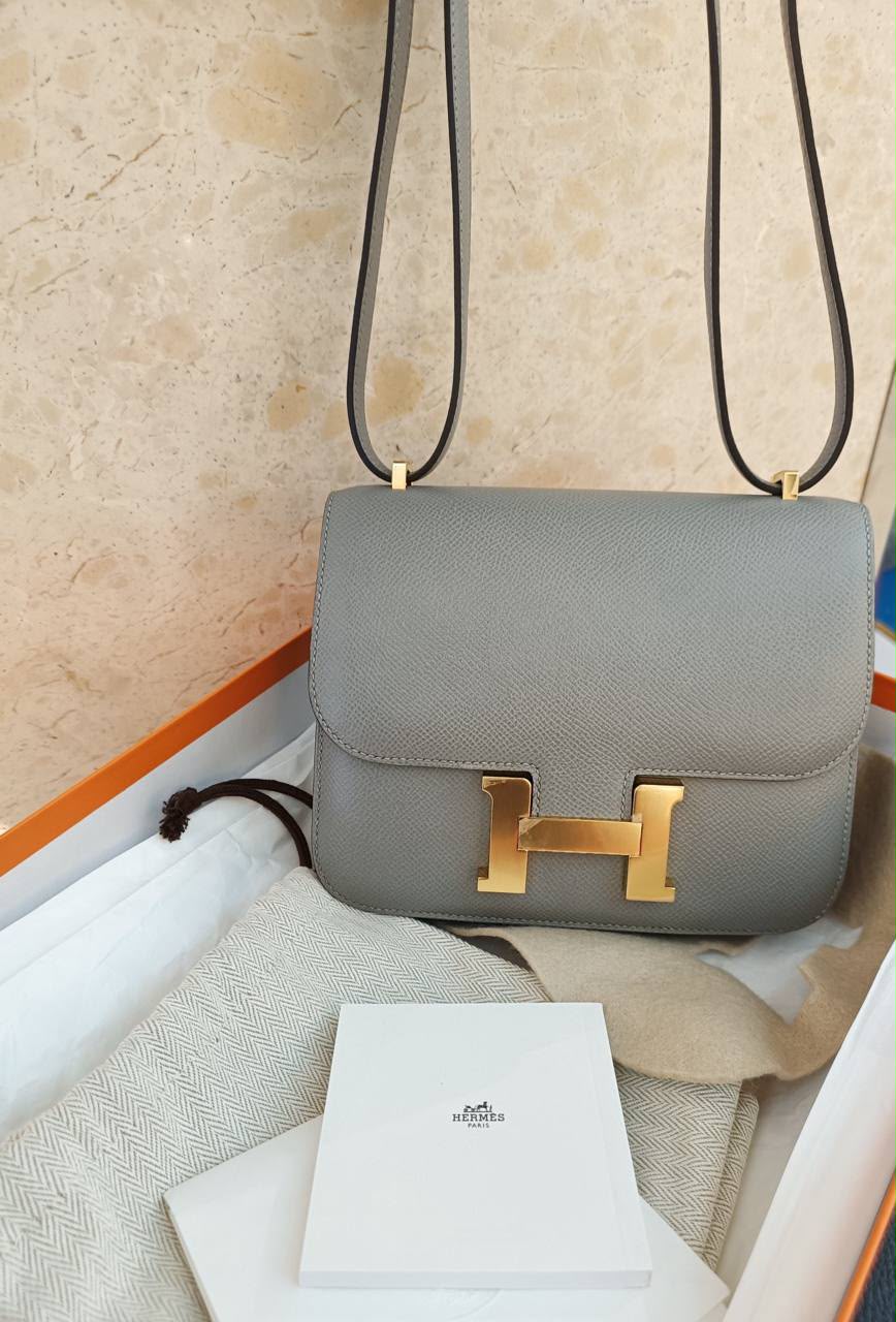Hermes Constance 18 Griss Grey Epsom GHW
