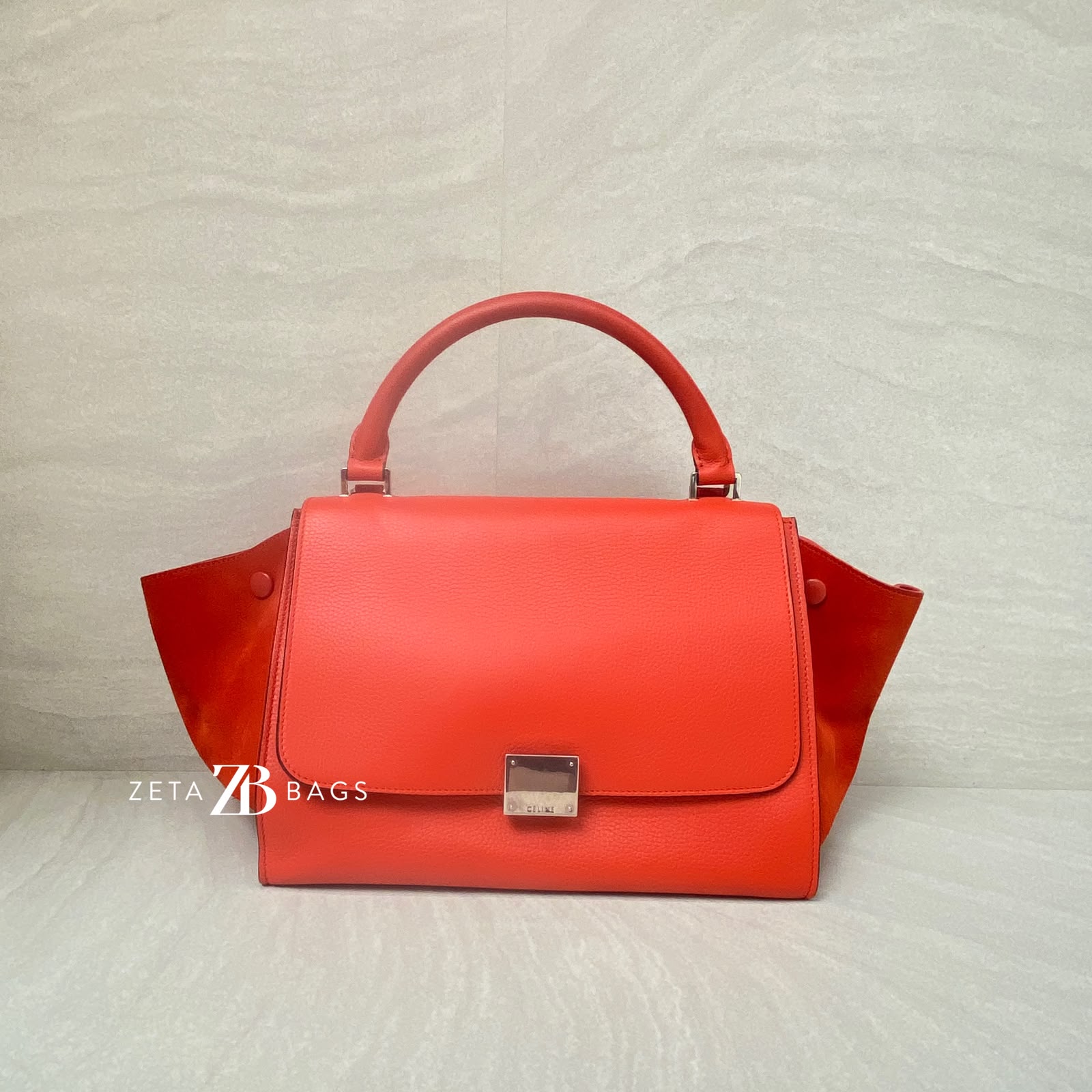 CELINE Trapeze Small Vermillon SHW
