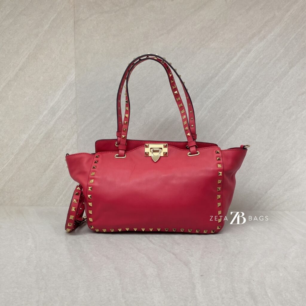 Valentino Rockstud Tote Hot Pink Light GHW