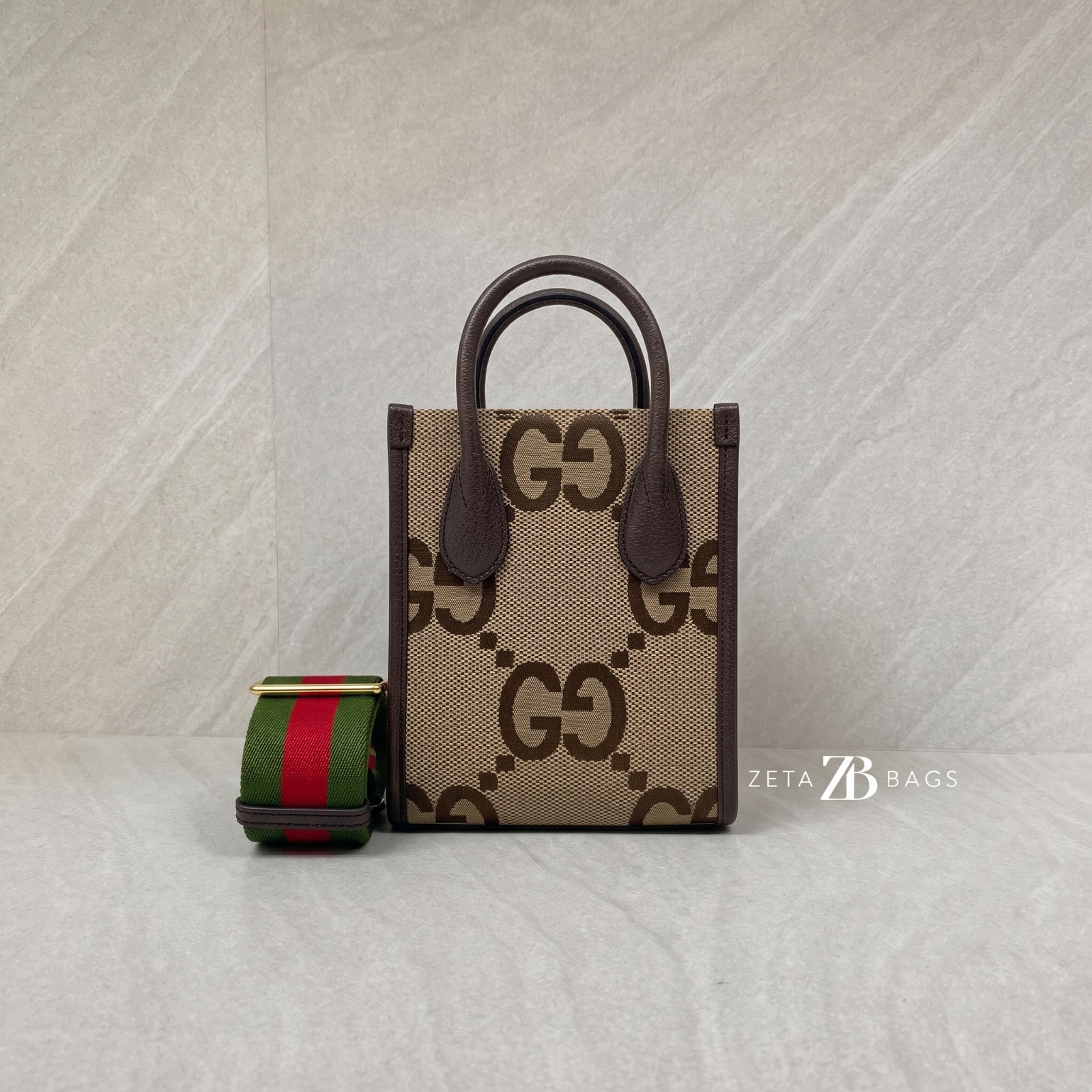 Gucci Mini Vertical Tote Jumbo GG Canvas GHW